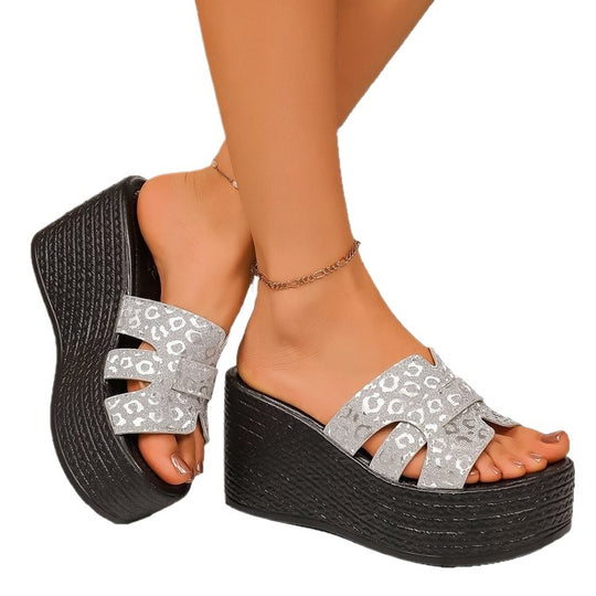 Damen Glamouröse Wedge-Sandaletten EB