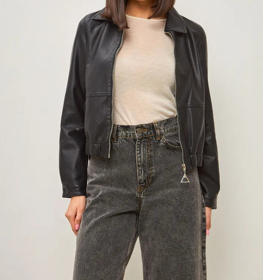 Damen modische cropped jacke mit lässigem Schnitt EB