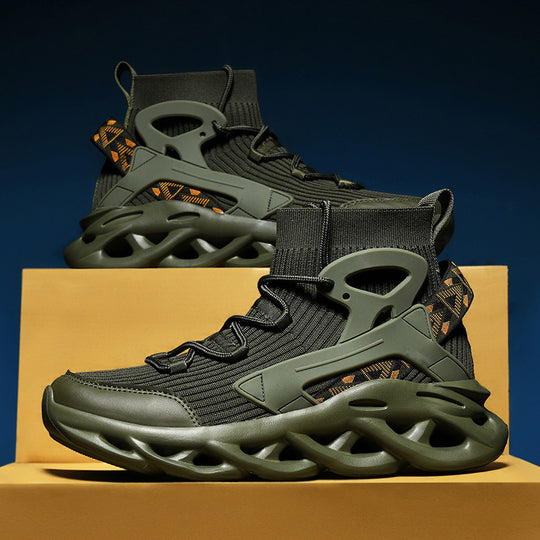Damen High-Top Sneakers mit atmungsaktiver Strickoberfläche und stoßdämpfender Sohle EB
