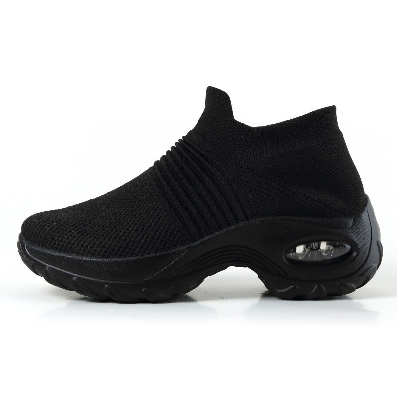 Damen gestrickter Slip-On Sportsneaker mit luftgepolsterter Zwischensohle EB
