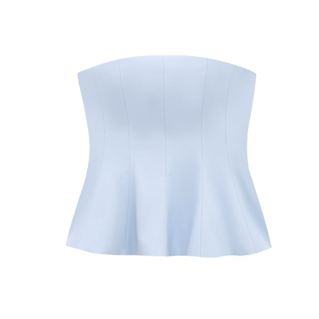 Damen Bustier-Oberteil mit figurformendem Schnitt und elegantem Plissee EB