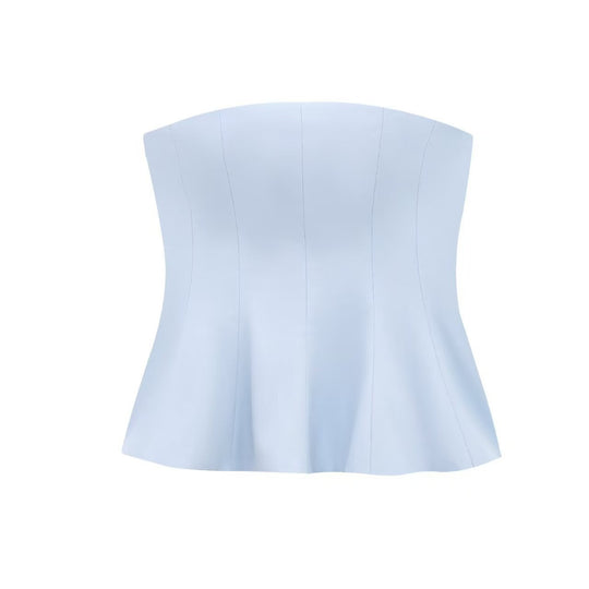 Damen Bustier-Oberteil mit figurformendem Schnitt und elegantem Plissee EB