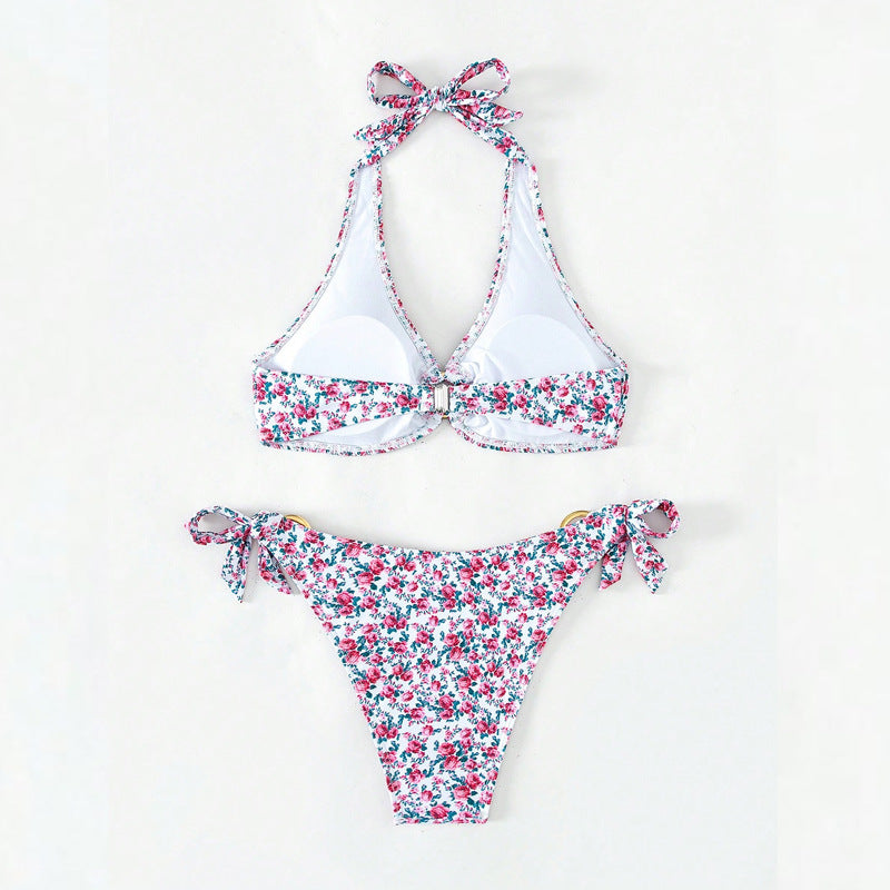 Damen Triangel-Bikini-Set mit verspielten Rüschendetails EB