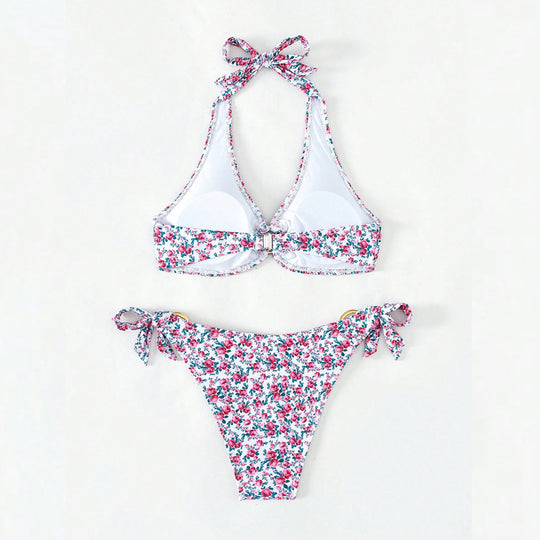 Damen Triangel-Bikini-Set mit verspielten Rüschendetails EB
