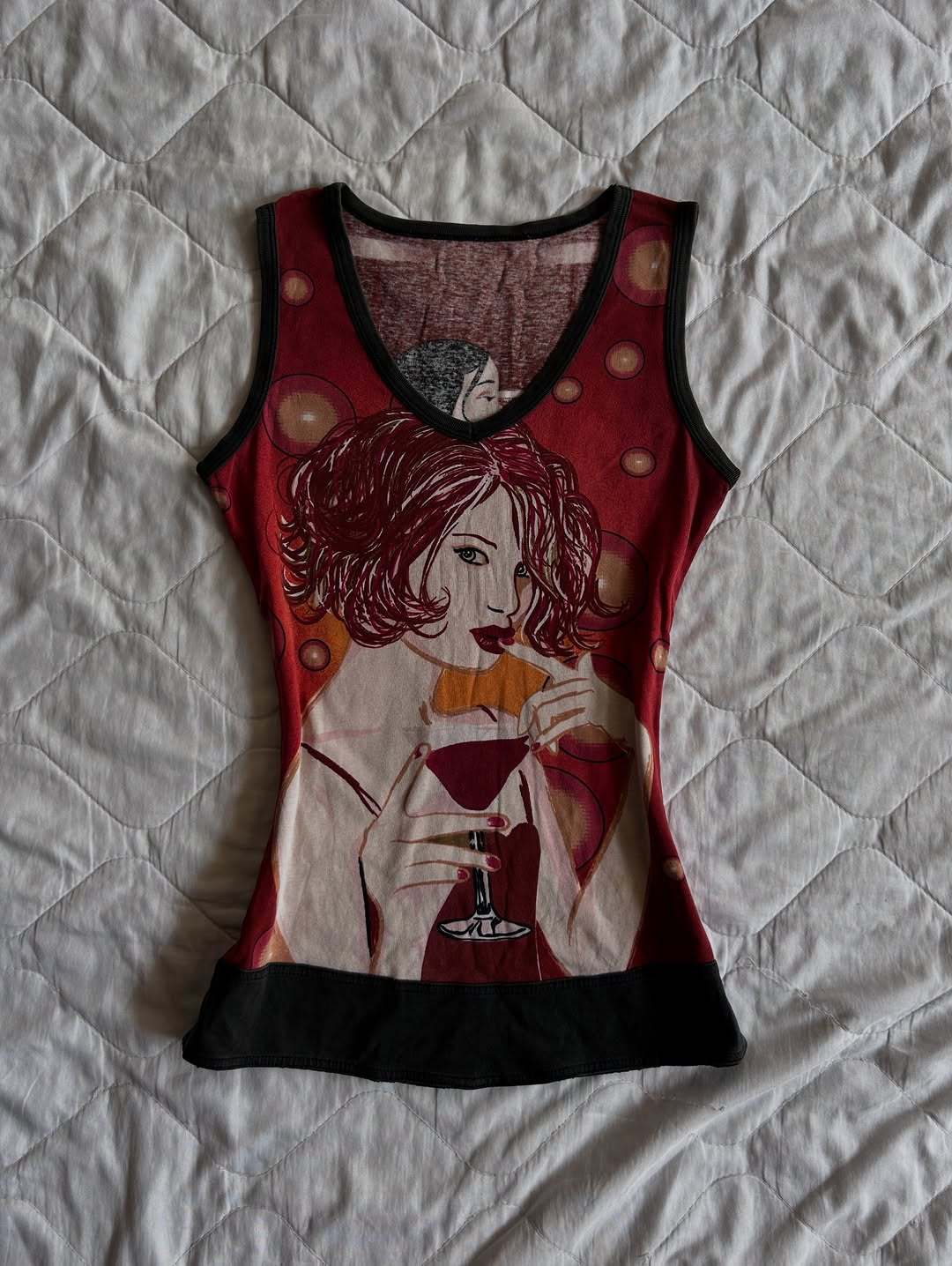 Damen Ärmelloses Artwork-Top mit kreativem Druck EB