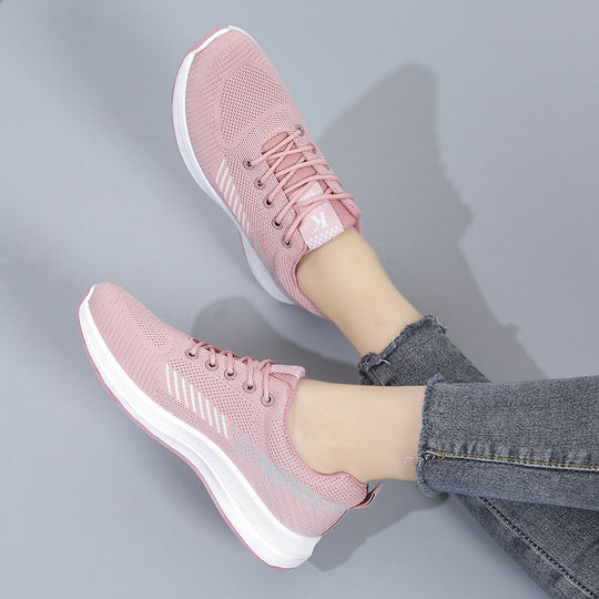 Damen Atmungsaktive Lauf-Sneaker mit elastischer Schnürung und dämpfender Sohle EB