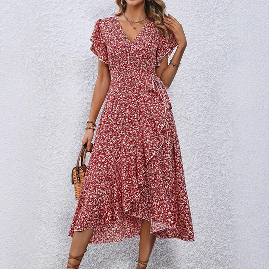 Damen Wickelkleid mit floralem Muster EB