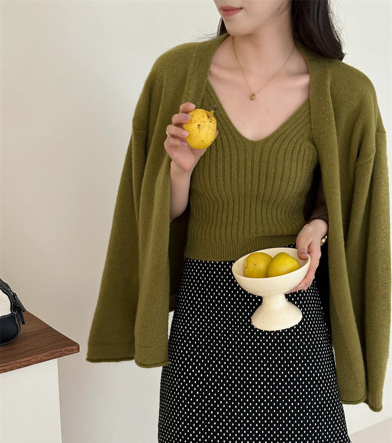 Damen Weicher Langarm-Cardigan mit Knopfleiste und bequemer Passform EB