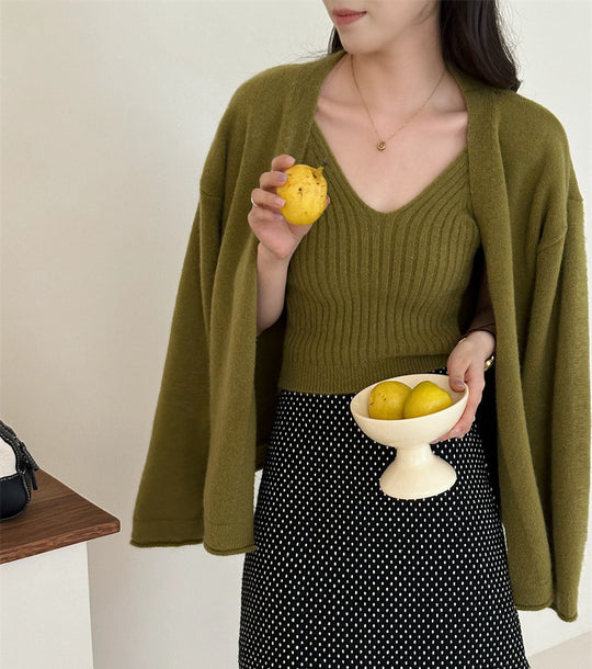 Damen Weicher Langarm-Cardigan mit Knopfleiste und bequemer Passform EB
