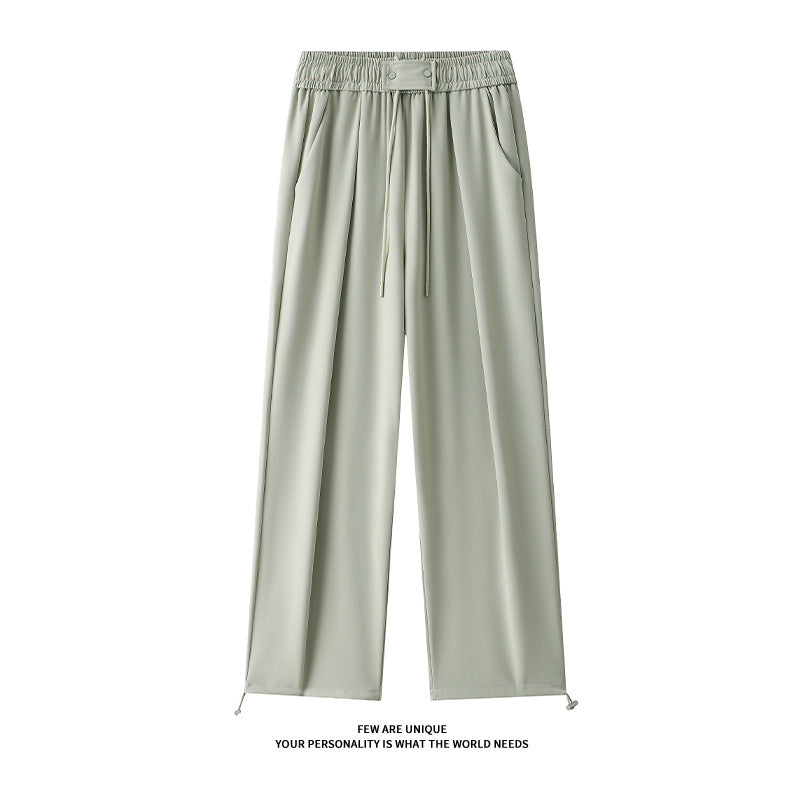 Damen Weitgeschnittene Freizeithose mit elastischem Bund und verstellbarem Kordelzug EB