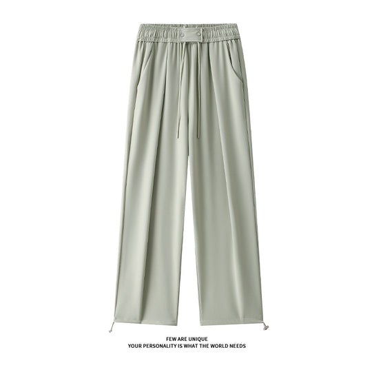 Damen Weitgeschnittene Freizeithose mit elastischem Bund und verstellbarem Kordelzug EB