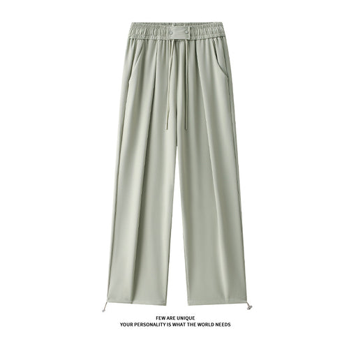 Damen Weitgeschnittene Freizeithose mit elastischem Bund und verstellbarem Kordelzug EB