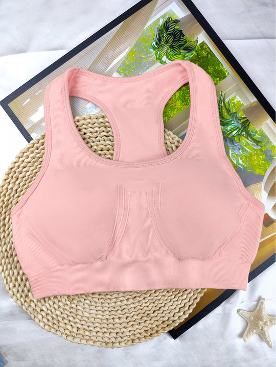 Damen Sport-Bustier mit atmungsaktivem Mischgewebe und stützenden Cups EB