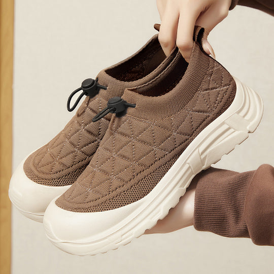 Damen Sportliche Slip-On Sneakers mit flexiblem Strickoberteil EB