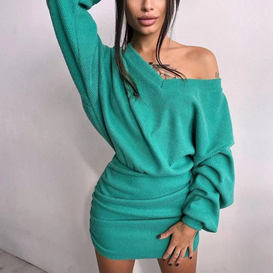 Damen Wickelkleid mit asymmetrischem Schnitt und Rüschendetails EB
