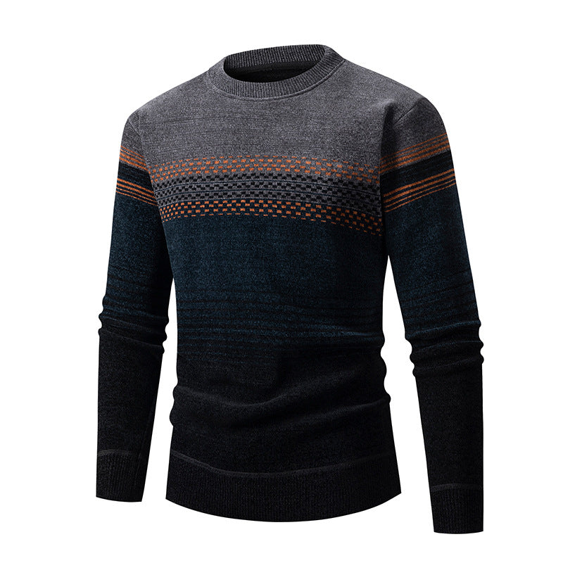 Herren modischer Pullover mit einzigartigem Strukturdesign und mehrfarbigem Muster EB