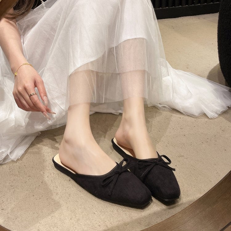 Damen modische Mules mit dekorativem Schleifenakzent EB