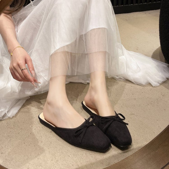 Damen modische Mules mit dekorativem Schleifenakzent EB