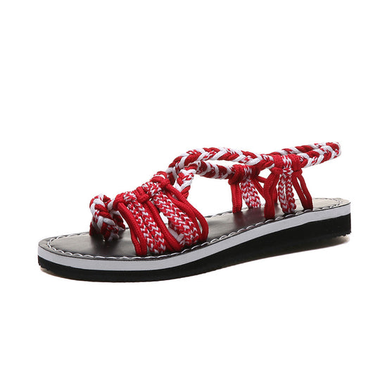 Damen Freizeit-Sandalen mit kunstvoll geflochtenem Riemen-Design EB