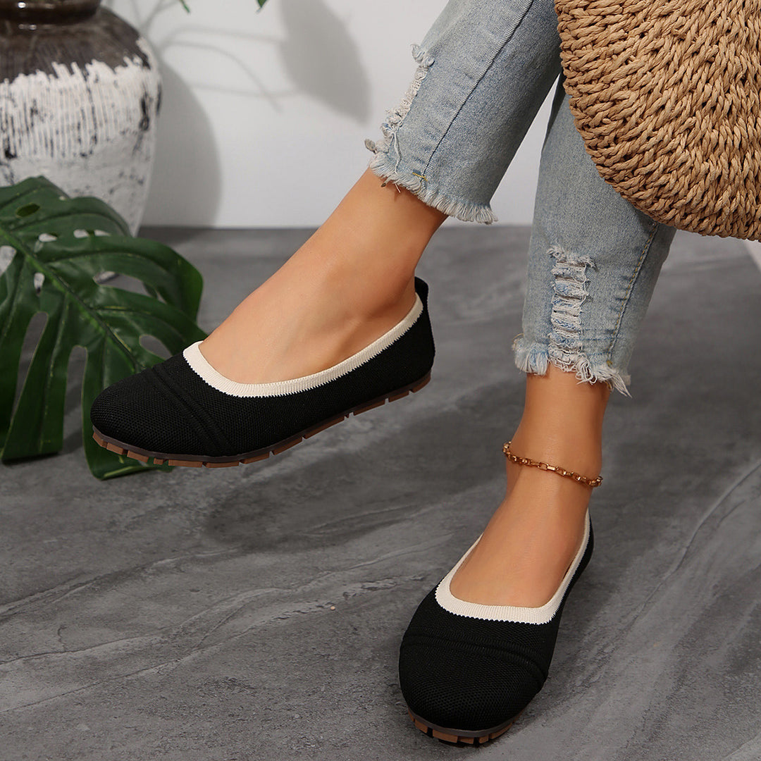 Damen Atmungsaktive Slip-On Ballerinas mit flexiblem Sohlenprofil EB