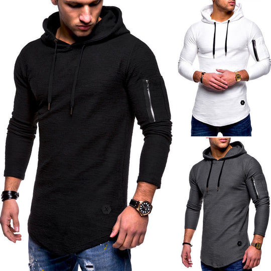 Herren lässiger Kapuzenpullover mit modischem Reißverschluss EB