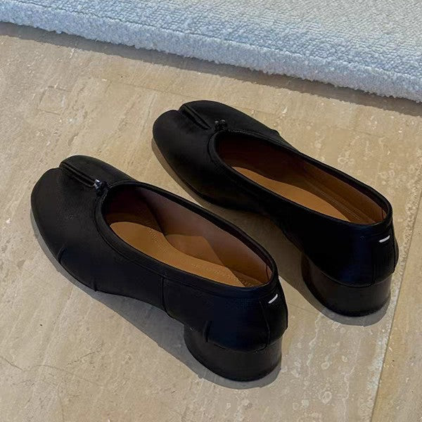 Damen Ballerinas mit spezieller Zehenöffnung und komfortablem Blockabsatz EB