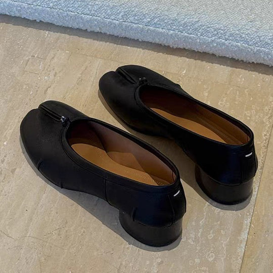 Damen Ballerinas mit spezieller Zehenöffnung und komfortablem Blockabsatz EB