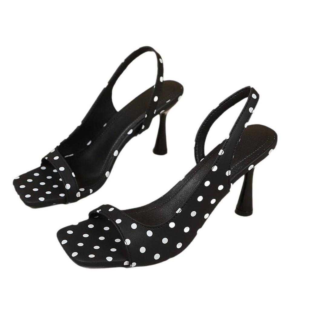 Damen Slingback-Pumps mit gepunktetem Design und elegantem Blockabsatz EB