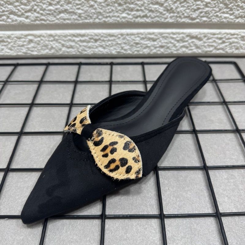 Damen elegante Slingback-Mules mit Leoparden-Schleifenverzierung EB