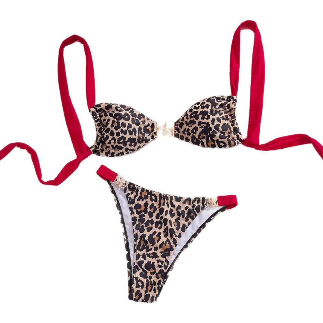 Damen Triangel-Bikini mit verstellbaren Trägern und glamourösen Details EB