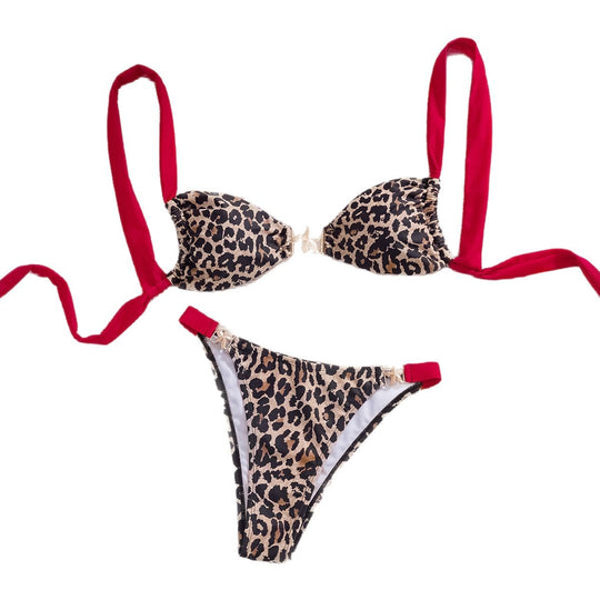 Damen Triangel-Bikini mit verstellbaren Trägern und glamourösen Details EB