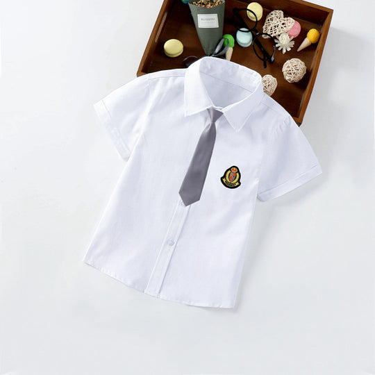 Jungen elegante kurzärmlige Bluse mit Fliege EB