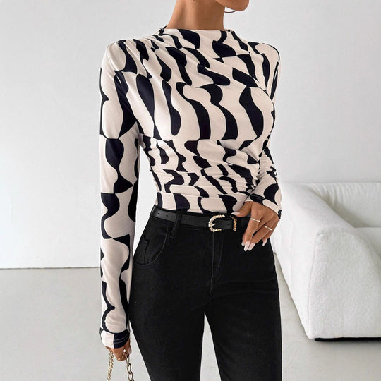 Damen Langarmshirt mit modischem Muster EB