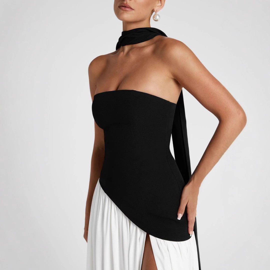 Damen Hochwertiges Abendkleid mit asymmetrischem Schnitt und elegantem Schlitz EB