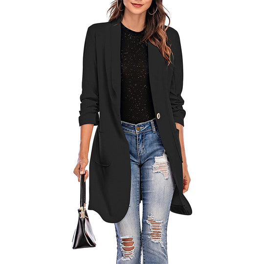 Damen Stretchiger Blazer mit modernem Schnitt und Taschen EB