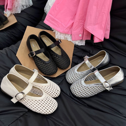 Damen Riemchenpumps mit luftigem Netzdesign und elegantem Riemen EB