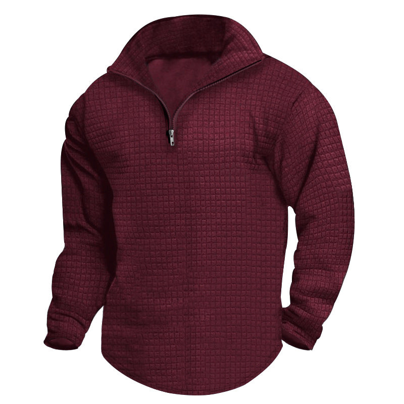 Herren bequeme Fleecejacke mit modernem Reißverschluss und strukturiertem Design EB
