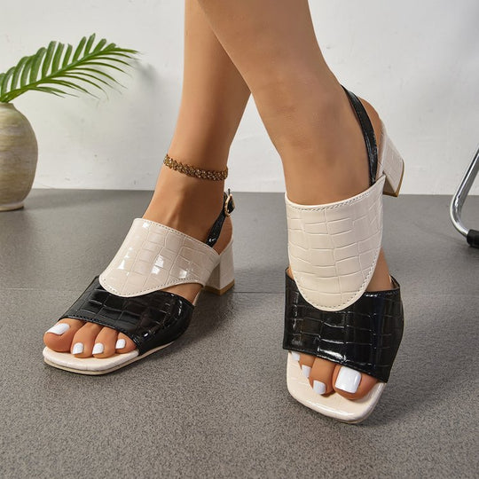 Damen Elegante Sling-Pumps mit modischem Krokodil-Leder-Design und bequemer Fußbettung EB