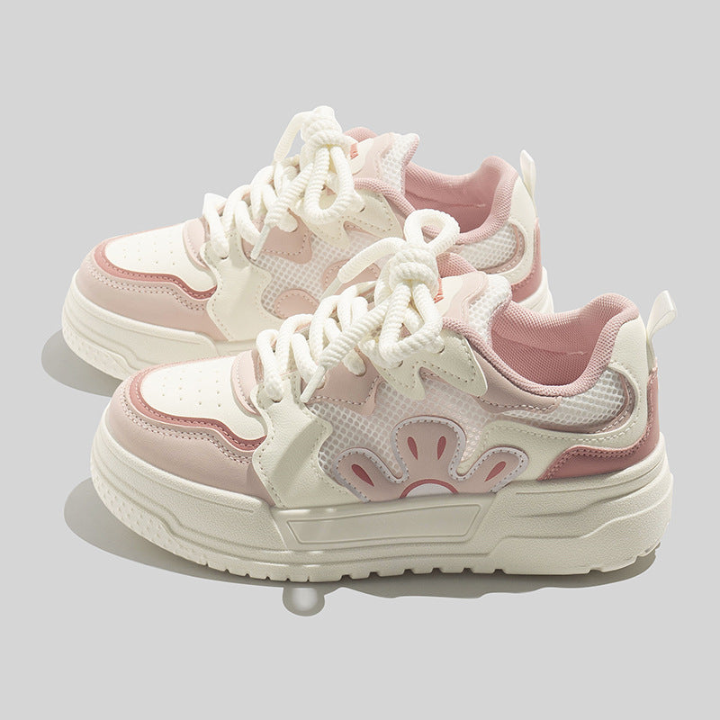 Damen Sportliche Sneakers mit floralem Design und atmungsaktiver Mesh-Oberfläche EB