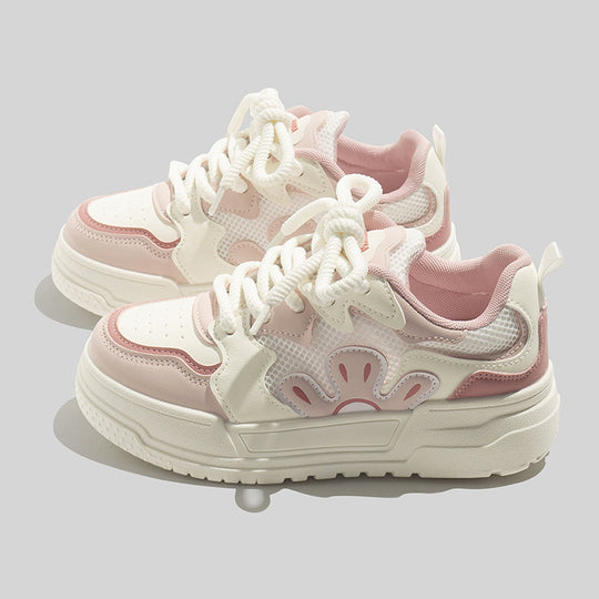 Damen Sportliche Sneakers mit floralem Design und atmungsaktiver Mesh-Oberfläche EB