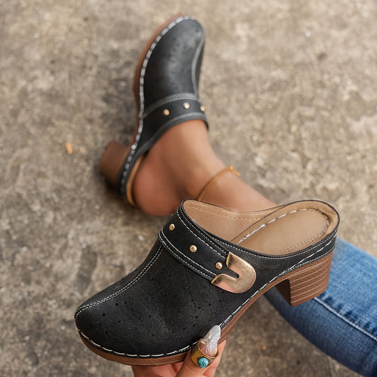 Damen Clogs mit atmungsaktivem Design und eleganten Perforationen EB