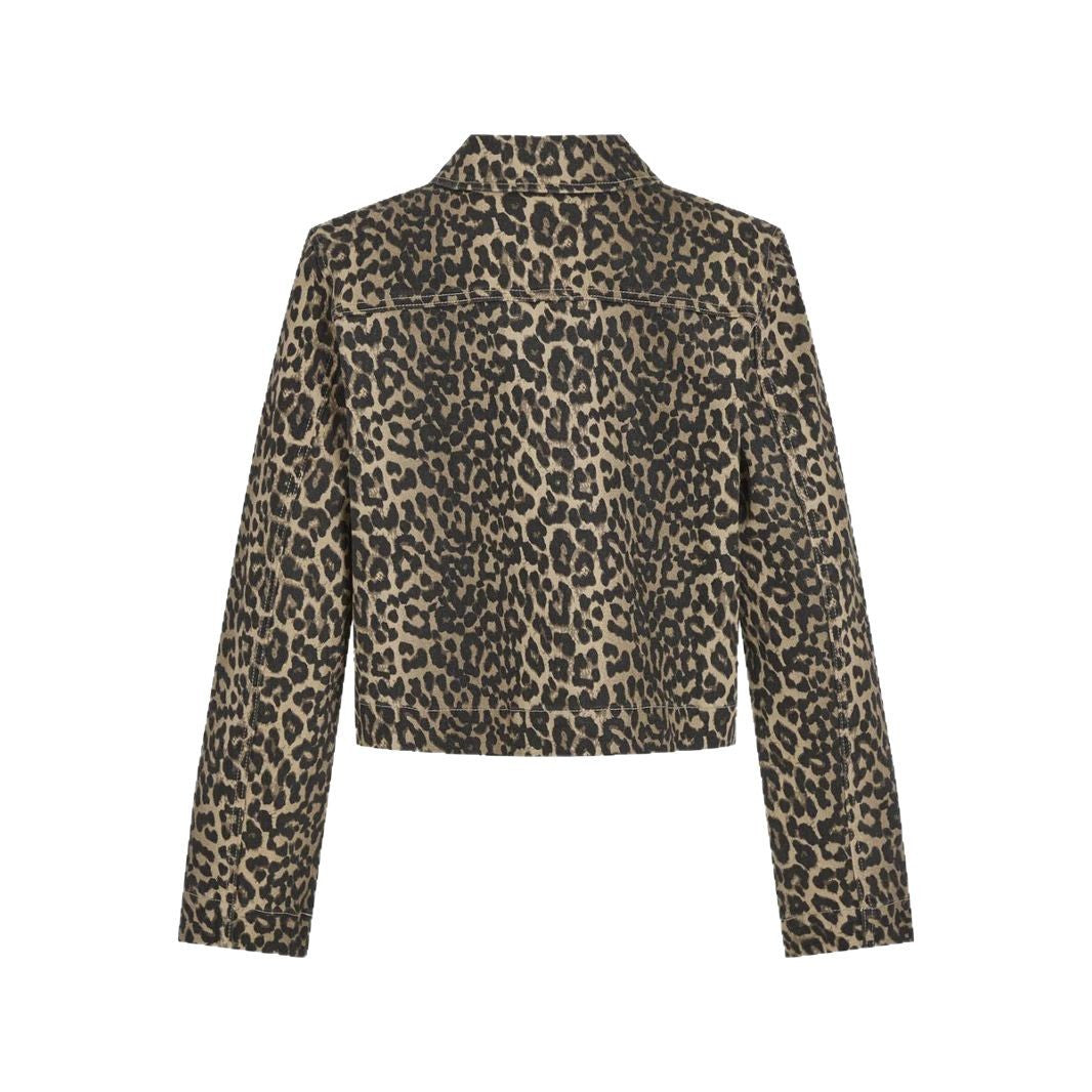 Damen Leoparden-Print Kurzjacke EB