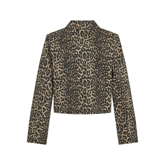 Damen Leoparden-Print Kurzjacke EB