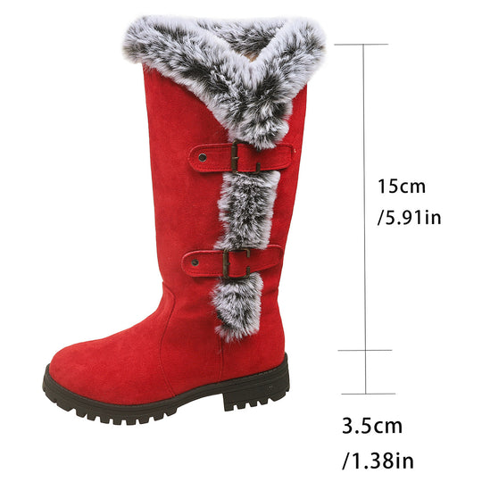 Damen Winterstiefel mit kuscheligem Kunstfellkragen und rutschfester Sohle EB