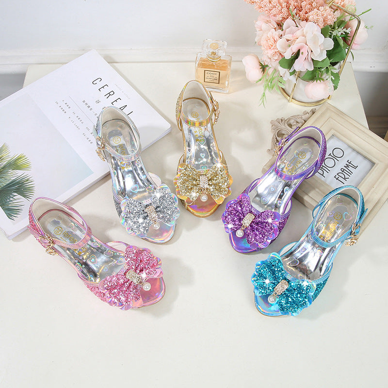 Mädchen Glitzernde Ballerinas mit Schleifenakzent EB