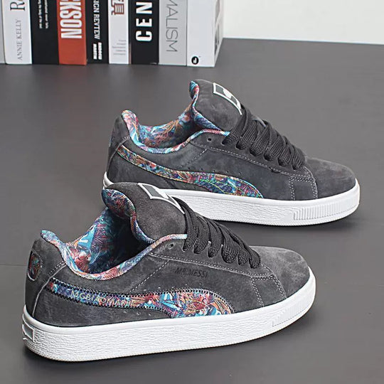 Damen Sneakers mit floralem Innenfutter und rutschfester Sohle EB