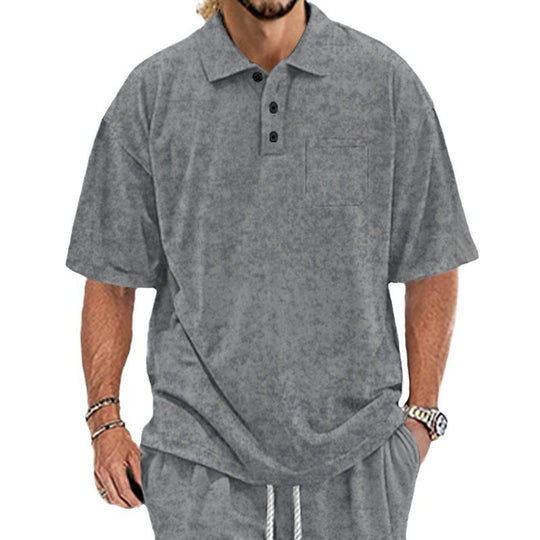 Herren Poloshirt mit strukturiertem Design und praktischen Knöpfen EB