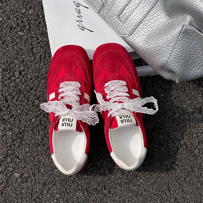 Damen modische Sneakers mit luxuriösem Obermaterial und rutschfester Sohle EB