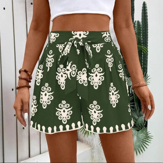 Damen Sommerliche Chino-Shorts mit Bindegürtel EB
