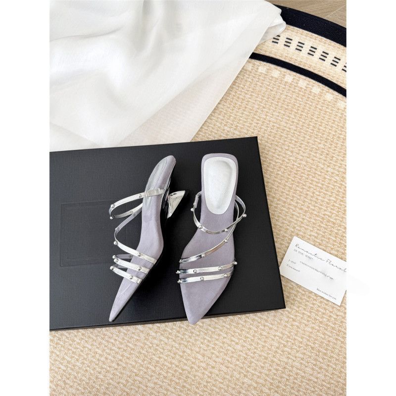Damen elegante Zehentrenner-Sandalen mit dekorativen Riemen EB